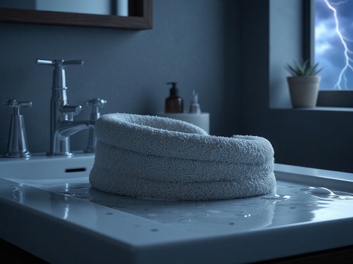 Bathroom with Evening Sky and Small Window - 무료 다운로드 가능한 Interior