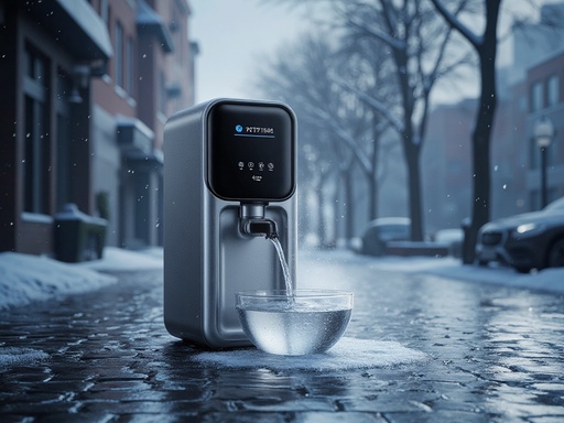 雪の降る石畳の街並み - 무료 다운로드 가능한 都市風景