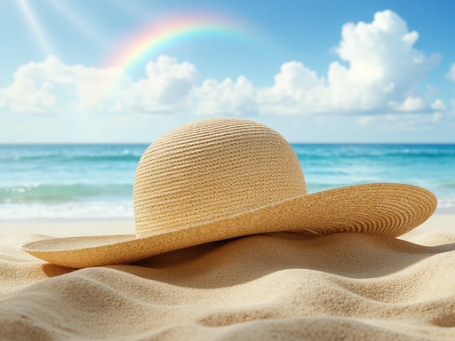 Beach Sky with Rainbow and Soft Clouds - 무료 다운로드 가능한 Natural Landscape