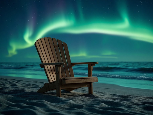 Aurora Night Beach - 무료 다운로드 가능한 Natural Scenery