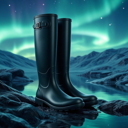 オーロラが照らす濡れた岩場 - 무료 다운로드 가능한 自然