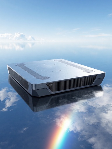 무지개 하늘과 반사 표면 - 무료 다운로드 가능한 자연 및 반사