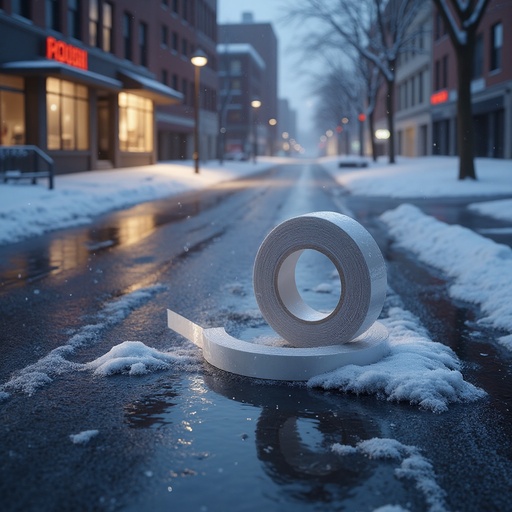 Snow-dusted Sidewalk at Early Twilight - 무료 다운로드 가능한 Urban Winter Scene