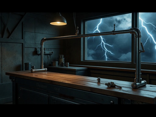 뇌우 밤 하늘과 작업 공간 - 무료 다운로드 가능한 실내 및 자연