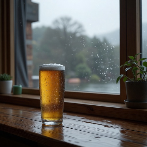 Rain-soaked Window and Wooden Table - 무료 다운로드 가능한 Indoor