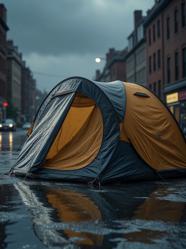 비 오는 도시 거리 - 무료 다운로드 가능한 도시 환경