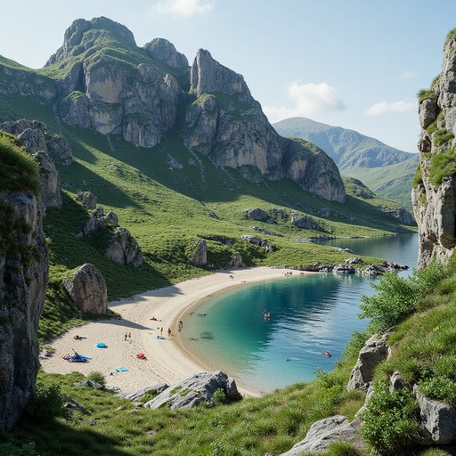 Mountain landscape with beach - 무료 다운로드 가능한 Nature