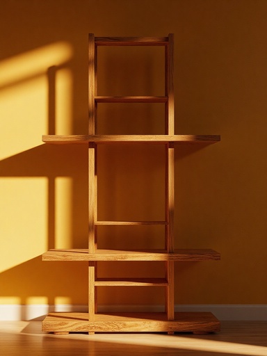 Natural Wooden Bookshelf - 무료 다운로드 가능한 Interior