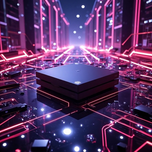 未来的な回路風景 - 무료 다운로드 가능한 デジタルアート