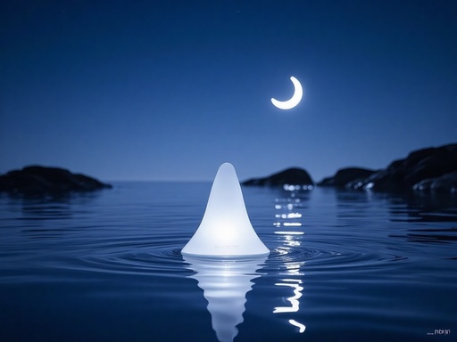 고요한 바다와 초승달 - 무료 다운로드 가능한 자연 경관