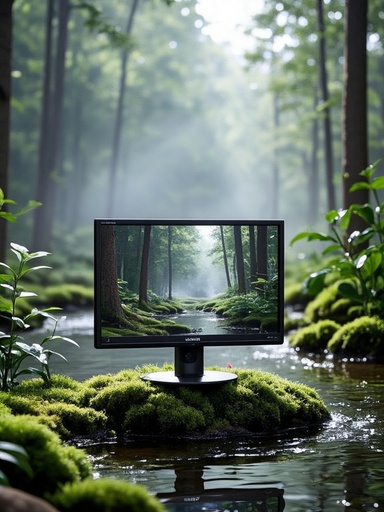 안개 낀 숲의 개울가 - 무료 다운로드 가능한 자연