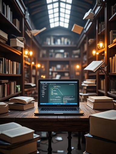 超現実的な図書館 - 무료 다운로드 가능한 商業ポスター