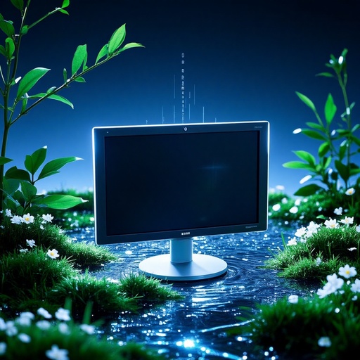 デジタル庭園 - 무료 다운로드 가능한 未来的な背景