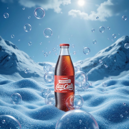 거품 풍경 - 무료 다운로드 가능한 초현실적 상업 포스터