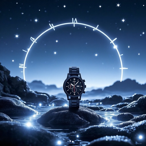 Floating clock gears and luminescent stars - 무료 다운로드 가능한 Surreal landscape