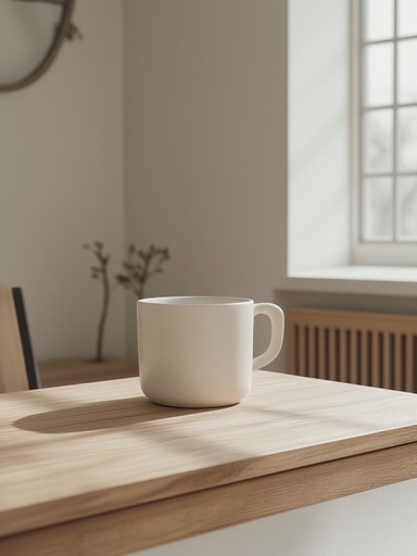 스칸디나비아 스타일의 나무 테이블 - 무료 다운로드 가능한 가구