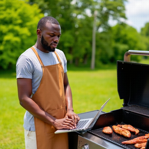 Green lawn with barbecue grill - 무료 다운로드 가능한 Outdoor