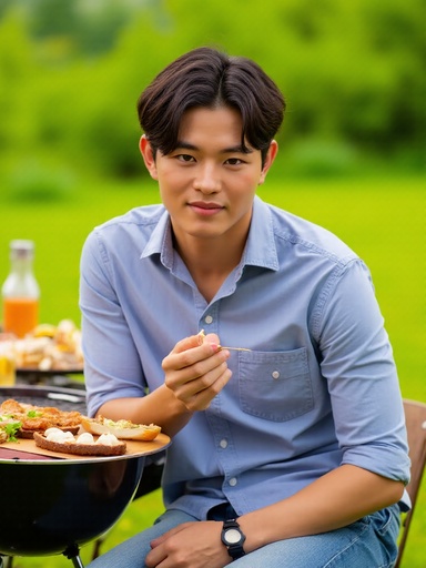 Lush green grass and barbecue grill - 무료 다운로드 가능한 Nature