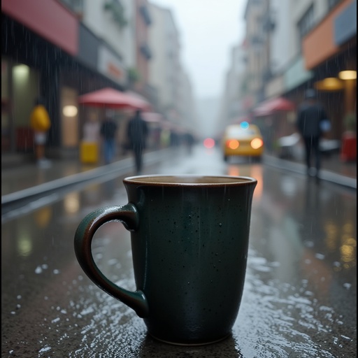 Rainy City Street - 무료 다운로드 가능한 Urban Landscape