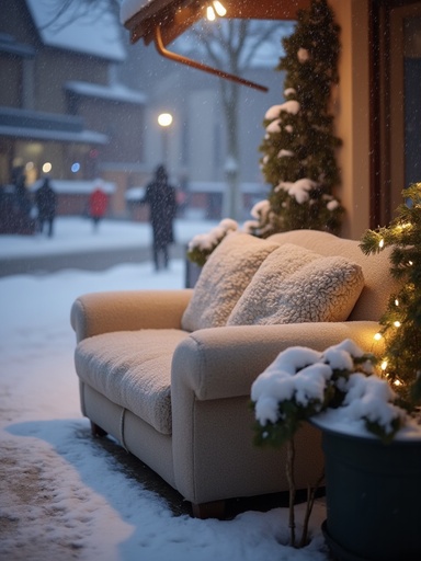 雪の降る通り - 무료 다운로드 가능한 自然