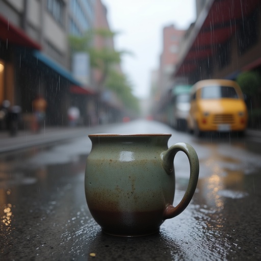 비 오는 도시 거리 - 무료 다운로드 가능한 도시 풍경