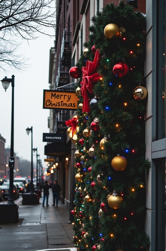 Christmas city street - 무료 다운로드 가능한 Urban landscape