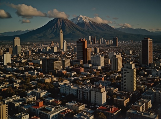 都市のスカイラインと山脈 - 무료 다운로드 가능한 都市の風景