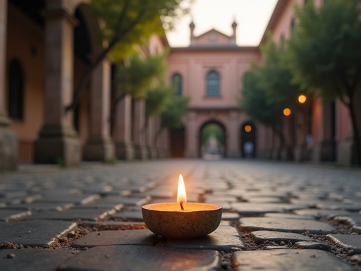 역사적인 건축물과 자갈 광장 - 무료 다운로드 가능한 도시 풍경